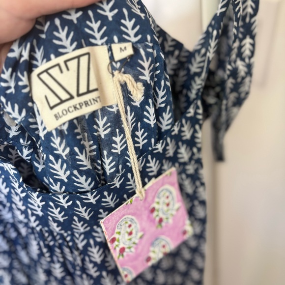 NWT SZ Blockprints Winslow Dress in Indigo Patti - Picture 4 of 11